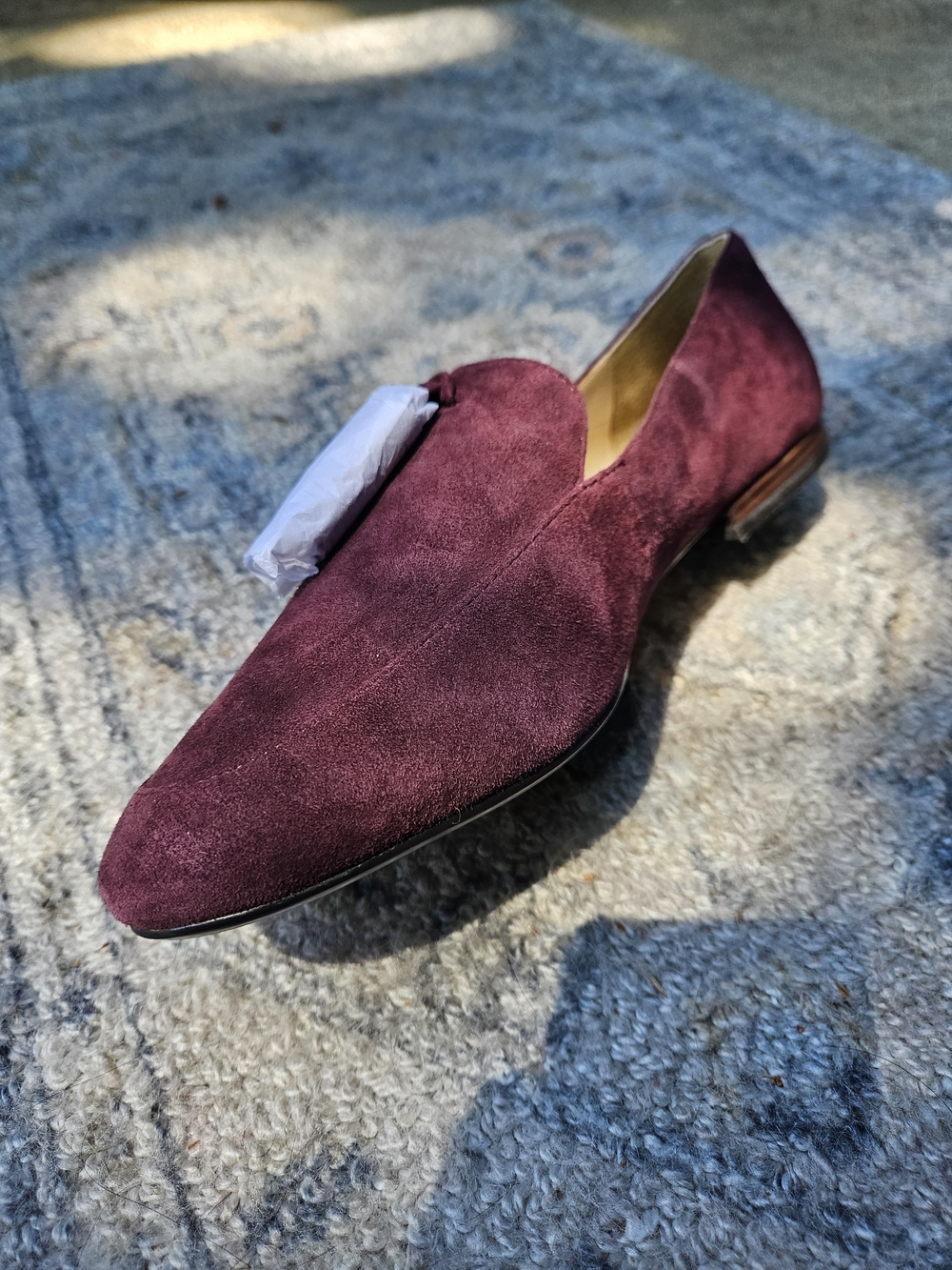 Lands' End Women's Suede Tassel Loafers - Maroon/Red